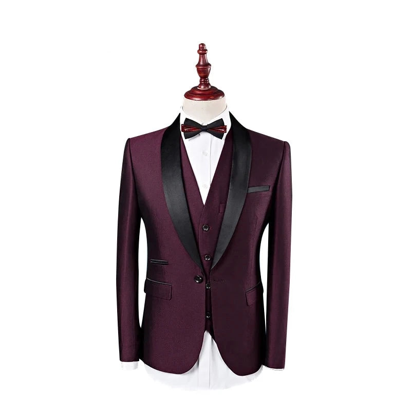 Men Suit Wedding Suits For Men Shawl Collar Slim Fit Burgundy Suit Mens Royal Blue Tuxedo