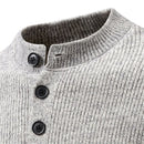Winter Men's Knitted Pullovers Button Stand Collar Knit Sweater Men Warm Casual Sweater