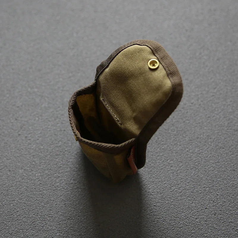 Genuine Leather Coin Purse For Men Vintage Bag Cigarette Case Key Card Holder Loop Storage Pouch