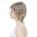Woman with styled hair on a white background, Obroi