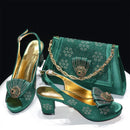 Ladies Crystal Shoes And Matching Bag Set Style Woman High Heel Shoes And Bag Set Free Shipping