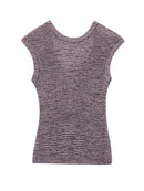 Summer Lady Simple Sleeveless V-Collar Hollow Out Knitted Blouses Party Woman Grey Vest Top