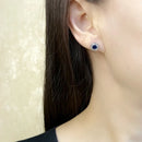 Light of Luna Blue Ear Studs Earring Europe Jewerly For Women Gift In 925 Sterling Silver