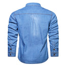 Men's Spring Denim Thin Shirt Soft Cotton Slim Fit Jeans Cowboy Streetwear Male Autumn Shirts
