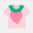 Toddler Girl Strawberry Embroidered Short-sleeve Cotton Tee