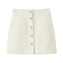 Women Tweed A-line Mini Skirt Office Lady Elegant Autumn Winter Skirts