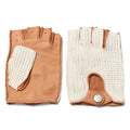 Men Air Soft Leather Gloves Male Locomotive Upper Knitted Outdoor Cycling Riding Fingerless