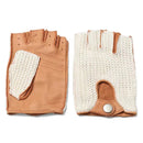 Men Air Soft Leather Gloves Male Locomotive Upper Knitted Outdoor Cycling Riding Fingerless