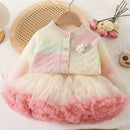 Girls Dress Autumn and Winter Red Celebration Children's Dress Christmas Girls Performance Dress