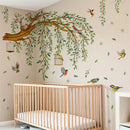 Children's room with crib and wall decal of birds and , Obroi