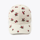 Flower Embroidery Baseball Caps for Women Girl Cute Plum Hats Cotton Adjustable