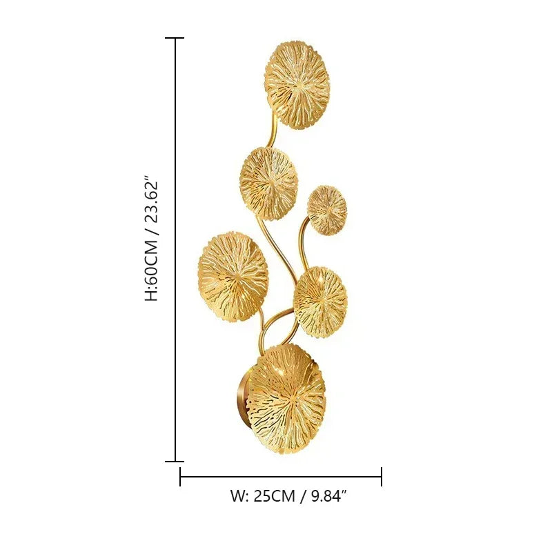 Wall Lamp Gold Lotus Leaf Led Wall Lamp Nordic Bedside Living Room Decor Home Lighting Wall Sconce Lamp
