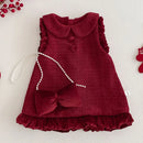 Toddler Girls Dress Sleeveless Peter Pan Collar Winter Kids Boutique Clothing Little Girls Dresses