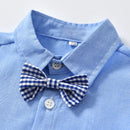 Gentleman Birthday Suit For Toddler Boys Solid Shirt Suspender Bow Kid Fall Spring Formal Anniversary