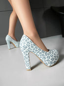 Women's Pumps High Heels Round Toe Platform Party Shoes Spring