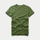 Short Sleeve T-shirts for Men Retro Summer Cotton Solid Tops Male Casual Simple Thin White Tee Clothing