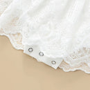 Baby Princess Romper Dress Clothes Summer Flying Sleeve Flower Lace Sweet Style Crew Neck Toddler Little Girls Lovely Clothing