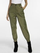 Vangull Casual Army Green Cargo Woman Fashion High Waist Jogger Spring Loose Trousers Female Sweatpants Streetwear Ladies Pants