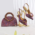 women's shoes with garland diamond clutches pointed shoes wedding shoes and bag