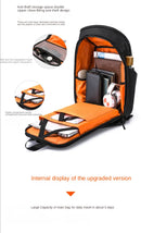 Men's Travel Bag Large Capacity Backpack Black Outdoor Storage