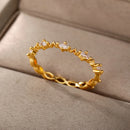 Thin Rings For Women Gold Color Stainless Steel Ring Female Engagement Wedding Finger Jewelry