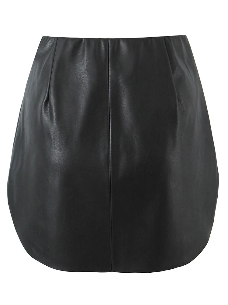 Women Autumn Street Style Side Zipper Mini Skirts Sexy Slim Mid Waist Chic Black Short Skirt