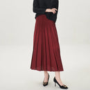 Women Pleated Loose  Design and Casual Versatile Elegant Female Half Skirt