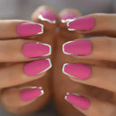 24pcs Nails With Designs Coffin Artificial Nails Tips Overhead Medium Length Press On Nail False Nails Art Accessories