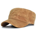 Four Seasons Canvas Cotton Military Caps Men Unique Design Flat Top Hat