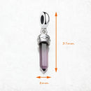 Authentic 925 Sterling Silver Hexagon with Imitation Amethyst Charm Pendant Gift For Women  DIY Jewelry