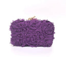 Purple floral clutch bag on a white background, Obroi