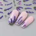 2 pcs Embossed Elegant Lavender Flowers Nail Florals Spring Summer Petals Nail Access
