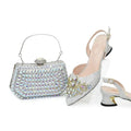 Studded Pointed-Toe High Heel Shoes & Matching Bag Set Stylish and Comfortable Footwear for Women