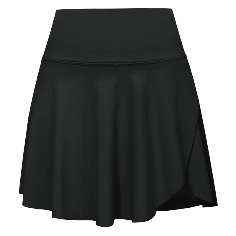 Women Skirt With Attached Briefs High Waisted Mid-Thigh Length High Elastic Breathable Skirts