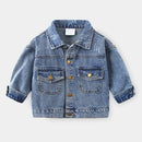 Spring Autumn Children Clothing Baby Pocket Outwear Jeans Handsome Kids Boys Denim Jacket