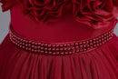 Girl's embroidered flower poncho dress banquet dress Children's pearl embroidered princess dress