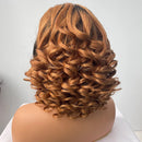 Mannequin head with brown wavy hair on a white background, Obroi
