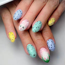 24pcs Short Press on Nails Cute Bunny Flower Nails for Women Girls Wearable False Nails