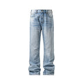 Men Classic Straight Light Blue Washed Denim Jeans Options Big Tall Multiple Fit Vintage Wash