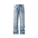 Men Classic Straight Light Blue Washed Denim Jeans Options Big Tall Multiple Fit Vintage Wash