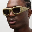 Square Sunglasses Stripe Frame Hip Hop Sun Glasses Unique Punk Shades Outdoor Eyewear