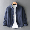 Spring man's shirts cotton and linen Loose fit casual shirts for man solid tops oversize linen shirt men