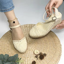 Summer Women Sandals Laces Upper Espadrilles Round Toe Wedges