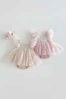 New Infant Girls Mesh Romper Dress Newborn Princess Kids Cute Party Birthday Dress 0-2 T