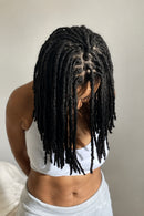 0.8cm 18 Strands/Pack Real Human Hair Dreadlock Extensions Handmade Permanent Loc Extensions