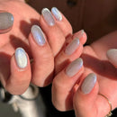 Cat Eye Nail Art Short Square Chic Fake Nail Detachable Finished False Nails Press on Nails