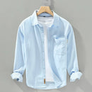 Embroidery Chic Patchwork Shirt Men Classic Business Casual Formal Top