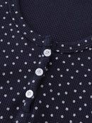 Elegant Women Flower Knit Tees Autumn Causal Ladies Tees Female Button Short Sleeve Chic Tops