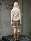 Summer Women Vintage Dark Patchwork Mini Pleated Skirt Punk