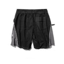 Summer Men Tide Dark Shorts Loose Deconstructed Capris Patchwork Casual Knee-Length Pants